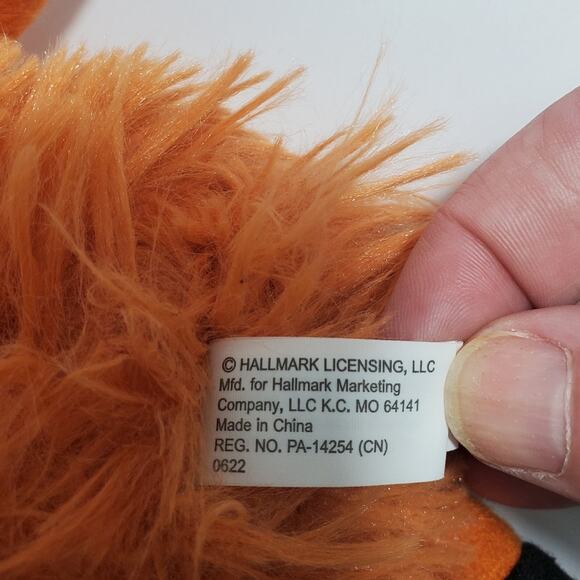 Hallmark Fox Plush Stuffed Animal Orange Striped Neck Scarf White Tip Tail 12.5" - Picture 10 of 12